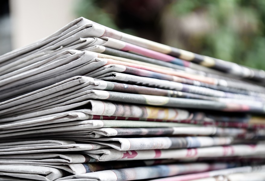 A stack of newspapers