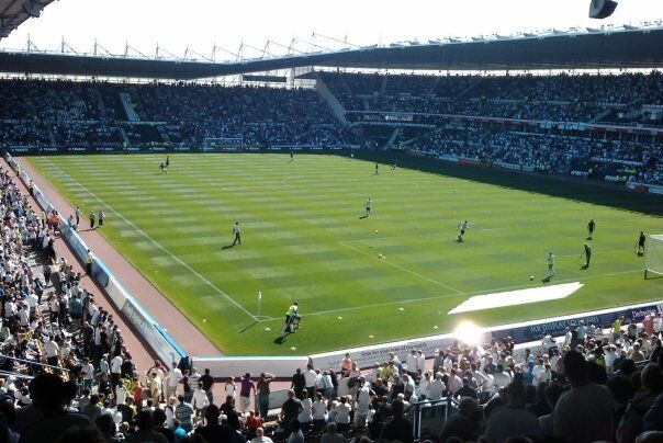Pride Park from tiered seating