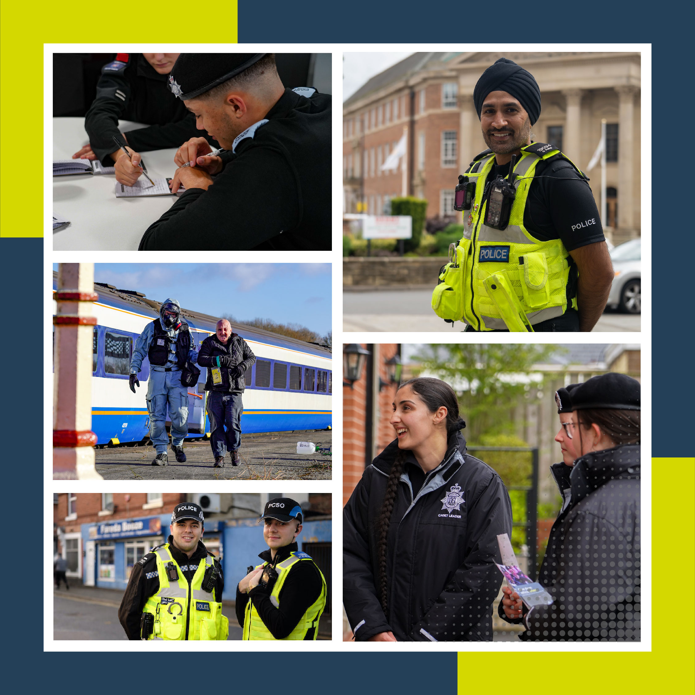 Montage of images from across volunteers week. Including an image of cadets, cadet leaders, Special Constable's and our role actors.