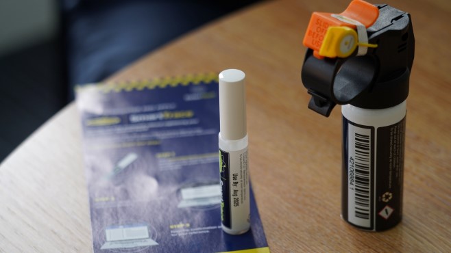 A canister of SmartWater and a forensic marking kit