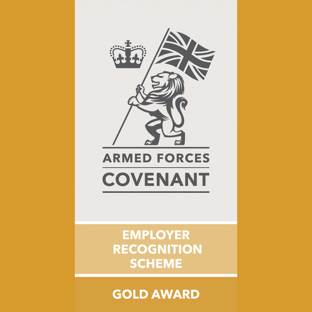 Armed Forces Covenant logo with gold background