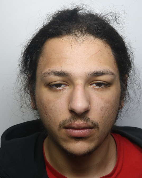 A burglar who burst into the home of a wheelchair-user and hit her with a pan before stealing her mobile phones has been jailed.