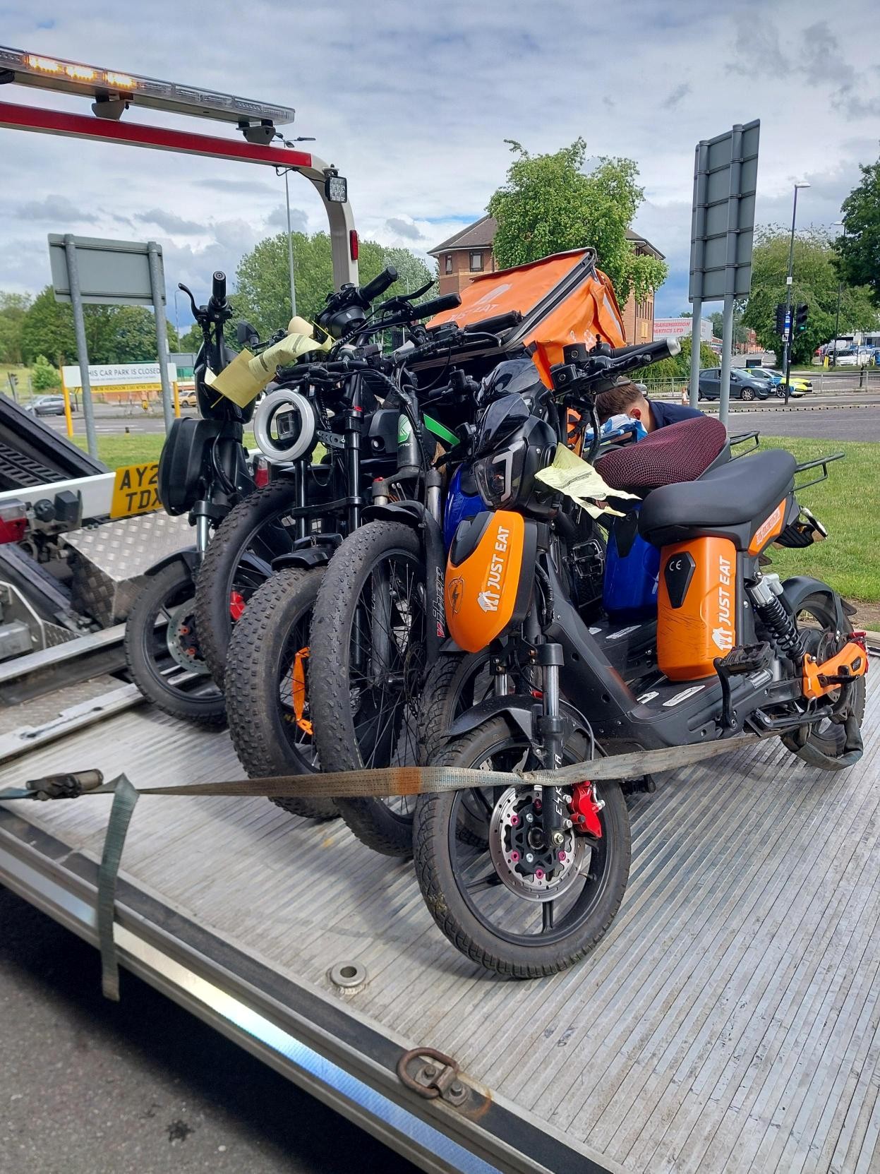Some of the vehicles seized. 